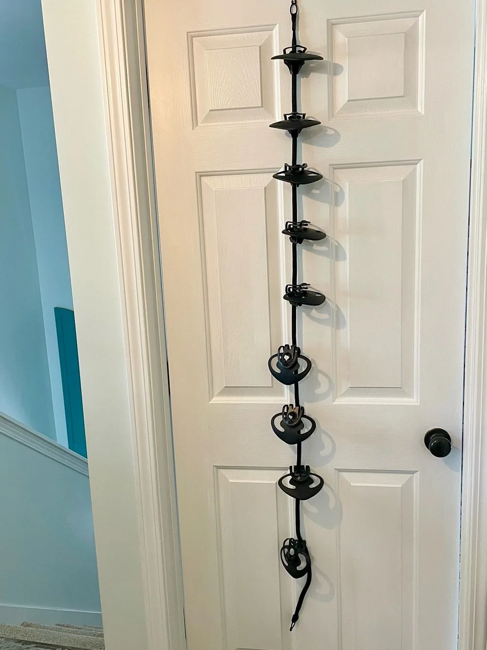 Over-the-Door Cap Rack System – 9 Adjustable Hat Clips – Black